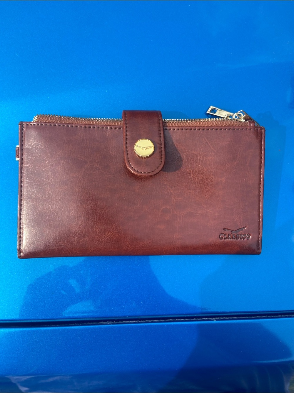 Classic Brown Leather Men's Wallet Clutch